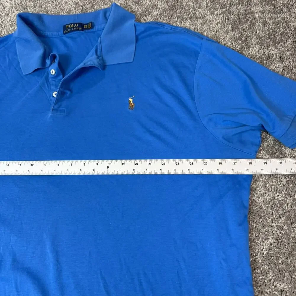 Polo Ralph Lauren Polo Shirt Mens 3XB Blue Casual Pony Golf Modern Pima Soft